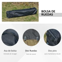 Outsunny Carpa Plegable 3,85x3,85 m con Doble Techo Altura Ajustable y Bolsa de Transporte Impermeable Anti-UV Caqui y Café(m-8)