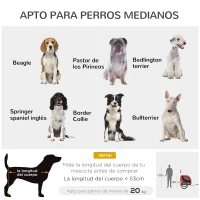 PawHut Remolque Bicicleta Perros Mascota 1 Bandera 8 Reflectores Remolque Bici 130x73x90 cm Rojo Negro(m-8)