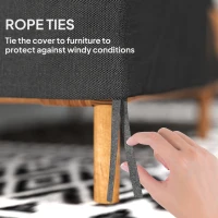 Outsunny 600D Oxford Cloth Furniture Cover, 2 Seater Sofa Protector for Garden Patio, Outdoor, Waterproof, Black, 140L x 84W x 56/94H cm(m-6)