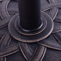 Outsunny Base para Sombrilla de Jardín Peso Neto 19 kg Soporte de Parasol Apto para Mástil de 38mm/48mm Resina para Terraza Patio Exterior Ø54,5x34 cm Bronce(m-8)