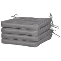 Outsunny Conjunto de Almofadas para Cadeiras de Jantar 42x42x5 cm Jogo de 4 Peças Almofadas para Cadeiras de Jardim Impermeáveis Cinzento(m-11)