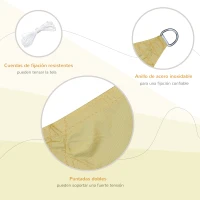 Outsunny Toldo Vela Rectangular 4x3 m Vela de Sombra para Jardín Patio Terraza Poliéster Anti UV Color Arena(m-4)