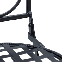 Outsunny Set de 2 Sillas Plegables de Jardín Bistro Silla Asiento Mosaico para Terraza Balcón Metal Carga 120 kg 50x40x94,5 cm Negro(m-9)