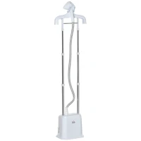 HOMCOM Upright Garment Clothes Steamer with 6 Steam Setting, 45s Fast Heat-up, 1.7L Water Tank and 45min Steamer, Wrinkle and Odour Remover, White(m-1)