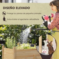 Outsunny Huerto Urbano Elevado 115x55x80 cm Jardinera de Cultivo con Tela no Tejida para Cultivo Plantas Flores Verduras Natural(m-4)