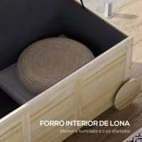 Outsunny Baú de Arrumação Exterior 185L Baú de Jardim de Madeira Impermeável com Tampa Amovível 2 Rodas 110x50x50 cm Madeira(m-6)