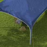 Outsunny Cenador de Jardín Plegable con Altura Ajustable Bolsa de Transporte Impermeable Anti-UV y Bolsas de Arena Azul Oscuro(m-8)