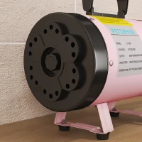 PawHut 2200W Dog Hair Dryer with Adjustable Temperature & Velocity, 3 Different Nozzles, Pink(m-9)