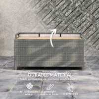 Outsunny 130 L Rattan Garden Storage Box, with Seat - Grey(m-6)