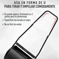 DURHAND Rodillo de Césped de Jardín Apisonadora de Césped de Acero 30L Llena de Agua o Arena Medida de Rodillo Φ32x40cm Asa Desmontable(m-7)