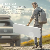 Outsunny Ławka Campingowa, Outdoor z Plastiku, Udźwig 240 kg, Biała(m-6)