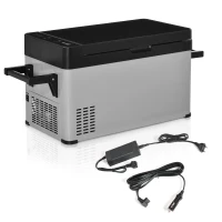 Outsunny Nevera Portátil Compresor 40L Congelador de Coche 12/24V CC hasta -22 ℃ con Pantalla Táctil y Asas Plegables para Barco Camión 67,2x36x40,5 cm Gris y Negro(m-10)
