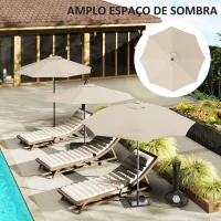 Outsunny Toldo de Substituição para Chapéu de Sol de 3 m Toldo de Reposição para Chapéu de Sol com Ventilação Superior Proteção UV 50+ Caqui(m-4)