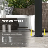 Outsunny Cenador para Exterior 3x3 m con Techo Deslizante Marco de Acero Impermeable y Anti-UV para Terraza Patio Gris Oscuro(m-7)