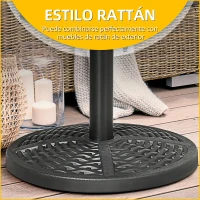 Outsunny Soporte para Parasol con Relleno de Cemento Peso 9,5 kg para Poste de Parasol de Ø38/48 mm Negro(m-6)