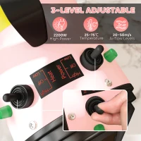PawHut 2200W Dog Hair Dryer with Adjustable Temperature & Velocity, 3 Different Nozzles, Pink(m-4)