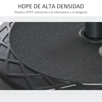 Outsunny Base de Sombrilla Rellenable de Agua 30 kg Soporte de Parasol Redondo Apto para Postes de 38mm 48 mm Metal y Plástico para Jardín Terraza Ø55x38 cm Negro(m-4)