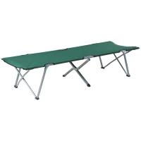 Outsunny Cama de Acampada Plegable con Marco Metálico Carga 136 kg para Playa Senderismo 193x64x40 cm Verde(m-11)