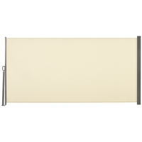Outsunny Toldo Lateral Retráctil 300x160cm Pantalla Enrollable Mampara de Privacidad y Protección Solar para Balcón Terraza Crema