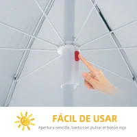 Outsunny Parasol para Terraza con Panel Lateral Ø220x220 cm con Apertura Manual 8 Varillas de Acero y Bolsa de Transporte Azul(m-5)