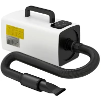 PawHut 2200W Dog Hair Dryer with Auto Adjustable Temperature & Airflow, 3 Nozzles, Digital Screen, for Dogs Cats, White(m-11)