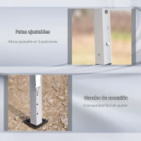 Outsunny Carpa Plegable 6x3 m con Altura Ajustable en 3 Niveles Bolsa de Transporte Anti-UV y Marco de Acero Blanco(m-7)