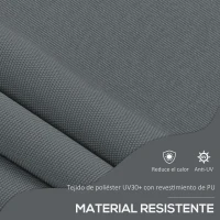 Outsunny Toldo Manual Retráctil con Manivela 200x120x210-300 cm con Altura Ajustable Impermeable y Anti-UV Gris Oscuro(m-6)