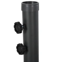 Outsunny Base para Sombrilla de Ø48 mm con 4 Pesos Rellenables de Agua o Arena de 60L Soporte de Sombrilla en Forma de Cruz con Tubo de Acero 80x80x56 cm Negro(m-7)