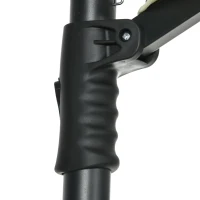 Outsunny Parasol de Terraza Manual Ø256x248 cm con Luces LED Solares Poste Giratorio 360° y Ventilación Superior Beige(m-9)