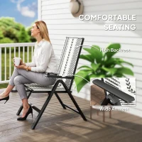Outsunny Rattan Reclining Garden Chairs - Grey(m-7)