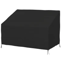 Outsunny 600D Oxford Cloth Furniture Cover, 2 Seater Sofa Protector for Garden Patio, Outdoor, Waterproof, Black, 140L x 84W x 56/94H cm(m-11)