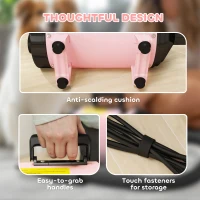 PawHut 2200W Dog Hair Dryer with Adjustable Temperature & Velocity, 3 Different Nozzles, Pink(m-8)