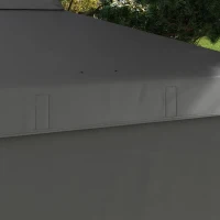 Outsunny Carpa Plegable de Jardín de 2,5x2,5 m con Altura Ajustable Anti-UV con 1 Pared Lateral y Bolsas de Arena Gris Oscuro(m-9)