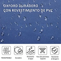 Outsunny Cama de Acampada con 1 Bolsillo Lateral Bolsa de Transporte y Marco de Acero Carga 150 kg 190x68x52 cm Azul(m-5)