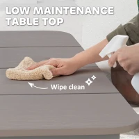 Outsunny Garden Table, Outdoor Dining Table for 6 People, 160 x 90 x 74 cm, with Rust Resistant Metal Frame, WPC Top, for Balcony, Terrace, Dark Grey(m-6)