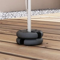 Outsunny Conjunto de 4 Pesos para Carpas y Cenadores Pesos Rellenos de Cemento de 2,2 kg c/u Apilables Ø20x4,5 cm Negro(m-8)