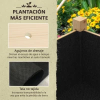 Outsunny Huerto Urbano Elevado 115x55x80 cm Jardinera de Cultivo con Tela no Tejida para Cultivo Plantas Flores Verduras Natural(m-6)