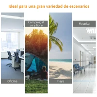 Outsunny Cama de Acampada con 1 Bolsillo Lateral Bolsa de Transporte y Marco de Acero Carga 150 kg 190x68x52 cm Azul(m-7)