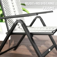 Outsunny Rattan Reclining Garden Chairs - Grey(m-8)