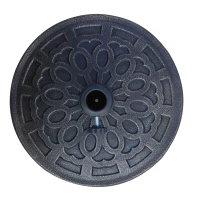 Outsunny Base para Sombrilla de Jardín de 12 kg Soporte de Parasol Redondo de Resina para Postes de 38mm/48mm Ø44x34 cm Bronce(m-9)