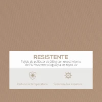 Outsunny Toldo para Balcón 350x250 cm con Manivela de Metal Impermeable y Anti-UV para Jardín Terraza Ventanas Marrón(m-4)