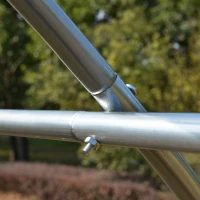 Outsunny Estufa Tipo Túnel 800x300x200cm com 12 Janelas e Porta Enrolável Cobertura de PE 140g/m² e Aço para Cultivo de Plantas Verduras Branco(m-12)