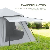Outsunny Tienda de Camping Pop-up para 2-3 Personas Impermeable 2000 mm con Bolsa de Trasporte 210x210x150 cm Plata(m-5)