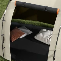 Outsunny Tienda de Campaña con 2 Habitaciones 5 Puertas y Bolsa de Transporte Impermeable 460x230x180 cm Caqui(m-9)