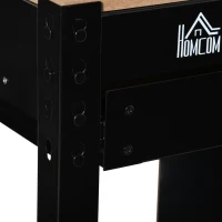 HOMCOM Bancada de Trabalho 98,5x48x140 cm Mesa de Trabalho com Painel Perfurado Gaveta Prateleira e Armário com Fechadura Preto(m-8)