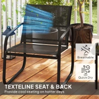 Outsunny Three-Piece Garden Seating Set - Black(m-5)