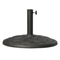Outsunny Base para Sombrilla de Jardín Peso Neto 19 kg Soporte de Parasol Apto para Mástil de 38mm/48mm Resina para Terraza Patio Exterior Ø54,5x34 cm Bronce(m-11)