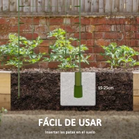 Outsunny Juego de 4 Enrejados de Jardín Soportes para Enredaderas de Acero para Plantas Trepadoras y Decoración 40x90 cm Verde(m-5)
