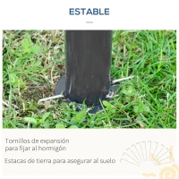 Outsunny Cenador de Jardín Gazebo Exterior con Doble Techo y Mosquiteras para Fiestas Eventos 3x6 m Gris Oscuro(m-7)