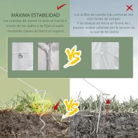 Outsunny Carpa de Jardín 6x3 m con 6 Mosquiteras Laterales 2 Puertas con Cremallera para Terraza Patio Blanco(m-6)